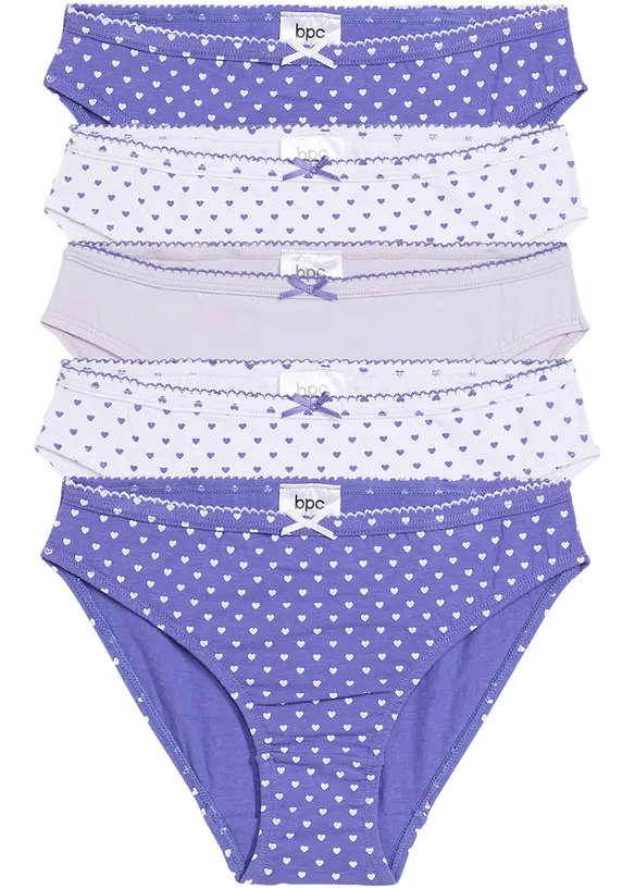 Meisjes slip met zacht katoen en satijnen strikje (set van 5), bonprix