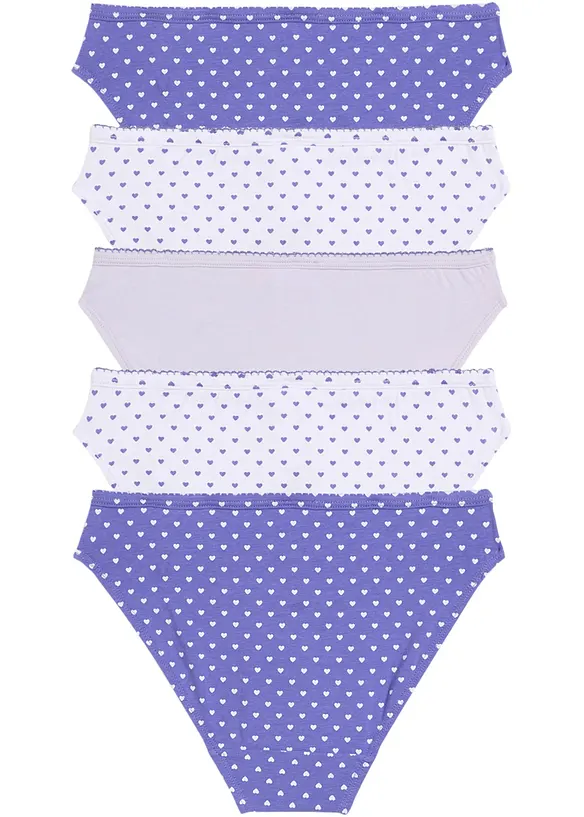 Meisjes slip met zacht katoen en satijnen strikje (set van 5), bonprix