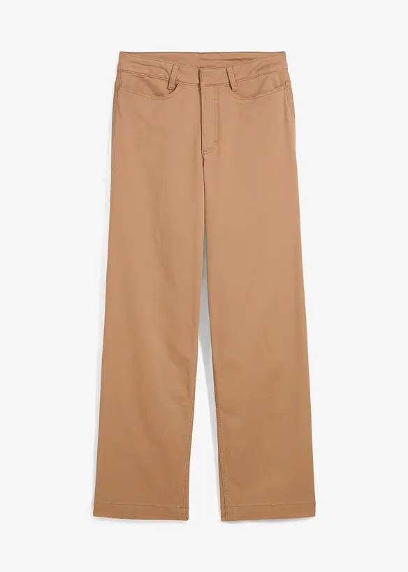 Essential twill broek met high waist, bonprix