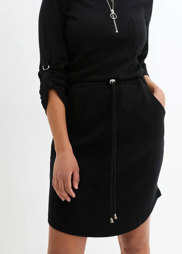 Knielange shirtjurk van dik katoen, bonprix