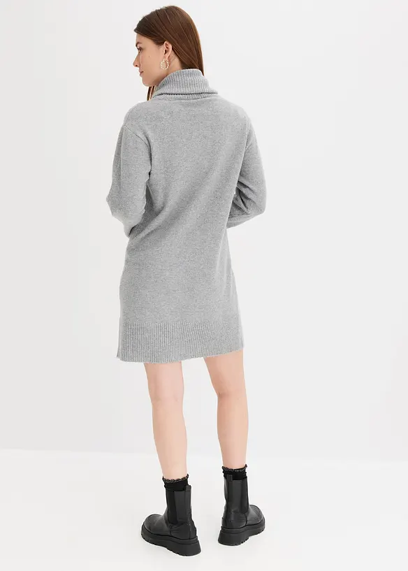 Gebreide jurk met col, bonprix