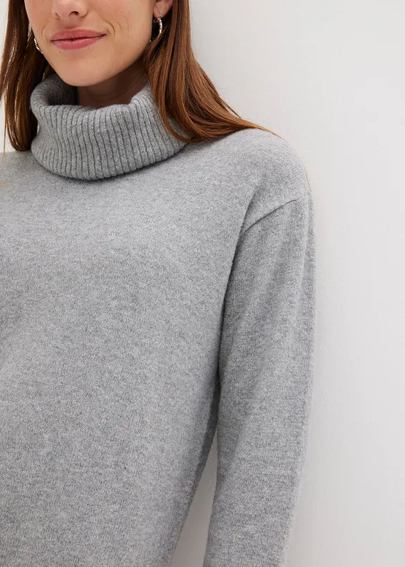 Gebreide jurk met col, bonprix