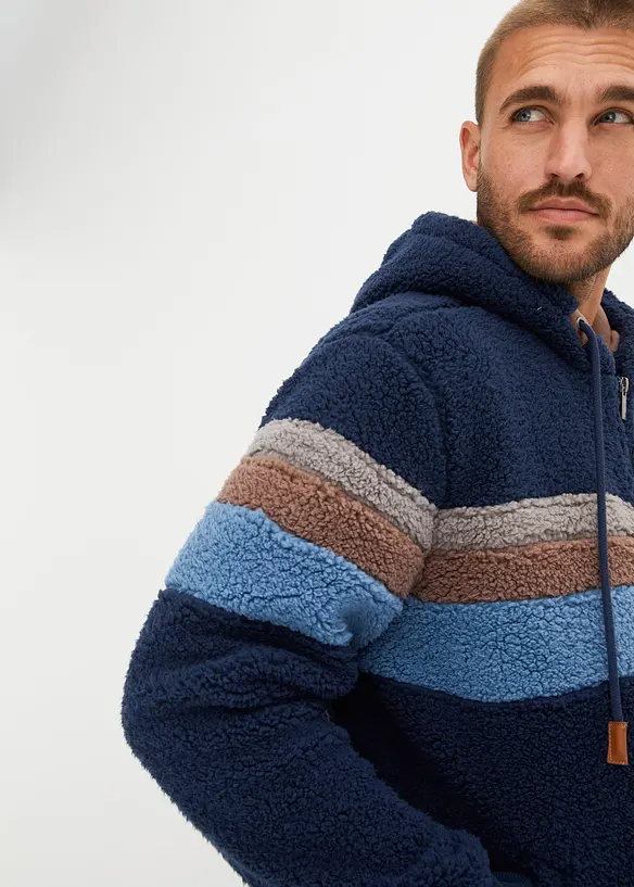 Teddy fleece vest met capuchon, bonprix