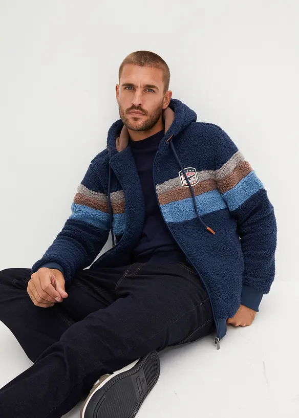 Teddy fleece vest met capuchon, bonprix