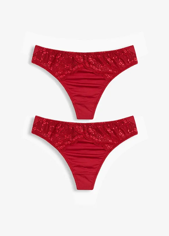Maxi string met glanzend materiaal (set van 2), bonprix