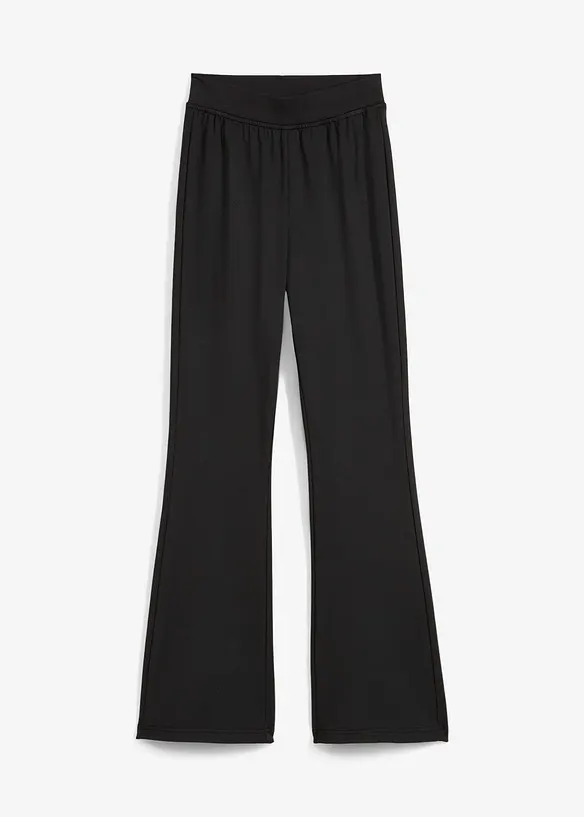 Bootcut jersey broek met geruwde binnenkant, bonprix