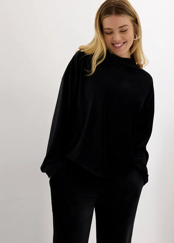 Wijde broek van jersey-corduroy, bonprix