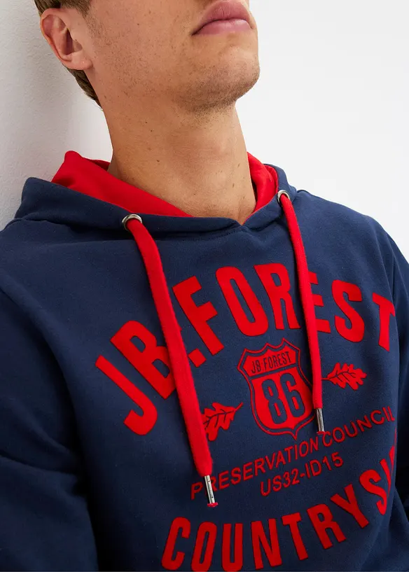 Hoodie met flockprint, bonprix
