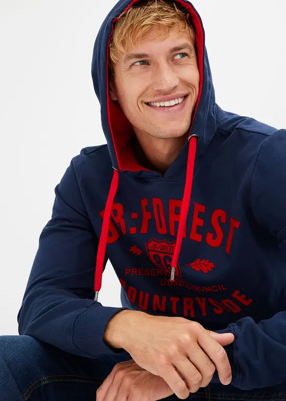 Hoodie met flockprint, bonprix