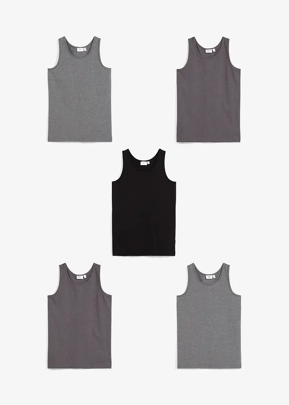 Hemd met zacht katoen (set van 5), bonprix