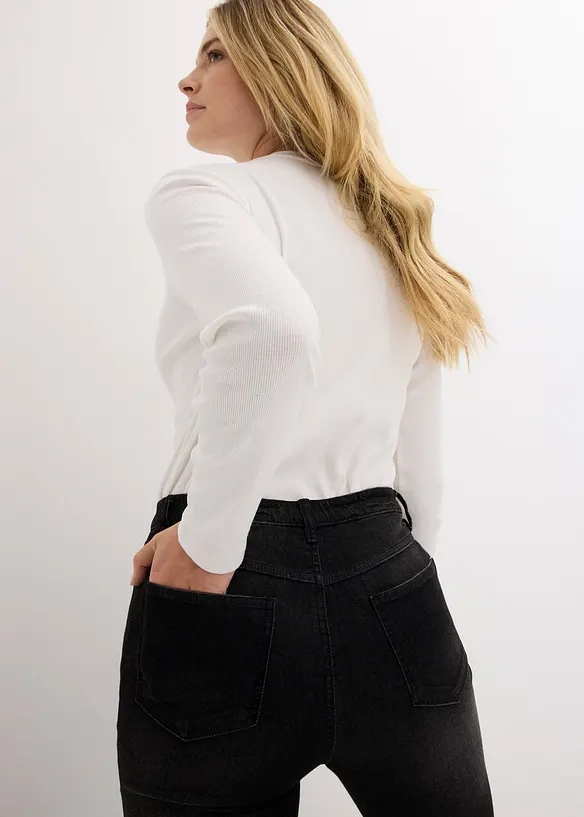 Bootcut jeans met high waist en comfortband, bonprix