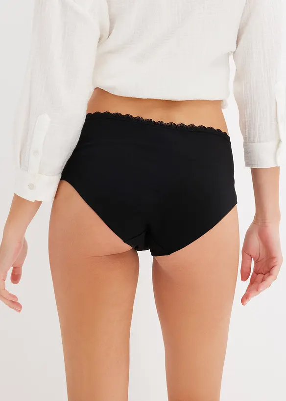 Zwangerschapshipster met biologisch katoen en kant (set van 3), bonprix