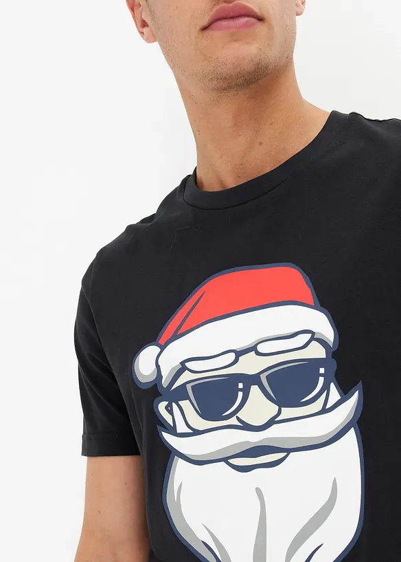 T-shirt met kerstprint van biologisch katoen, bonprix