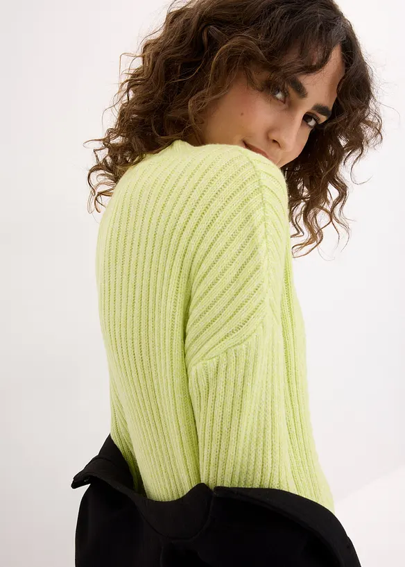 Oversized trui met kabelpatroon, bonprix
