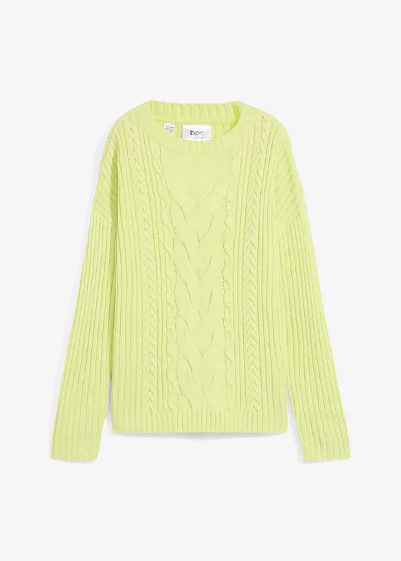 Oversized trui met kabelpatroon, bonprix