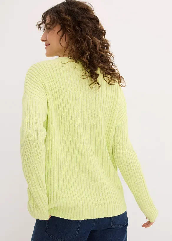 Oversized trui met kabelpatroon, bonprix