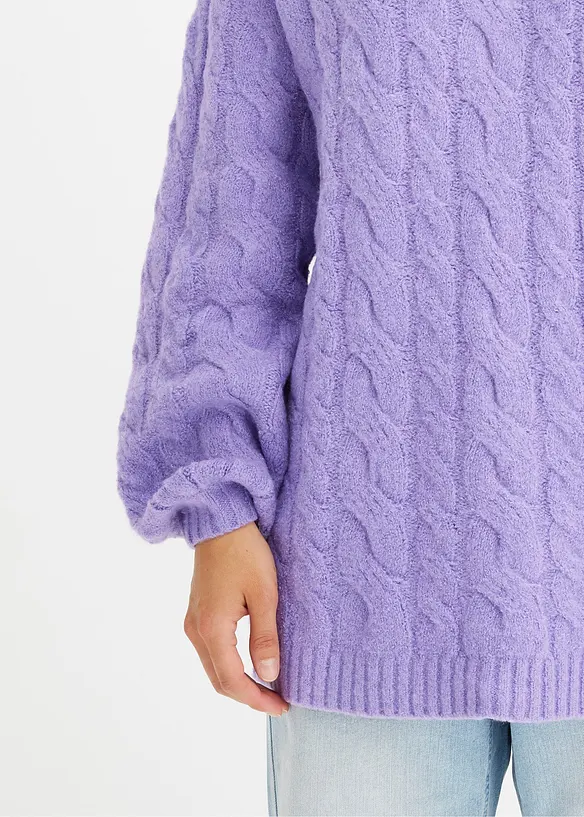 Oversized trui met kabelpatroon, bonprix