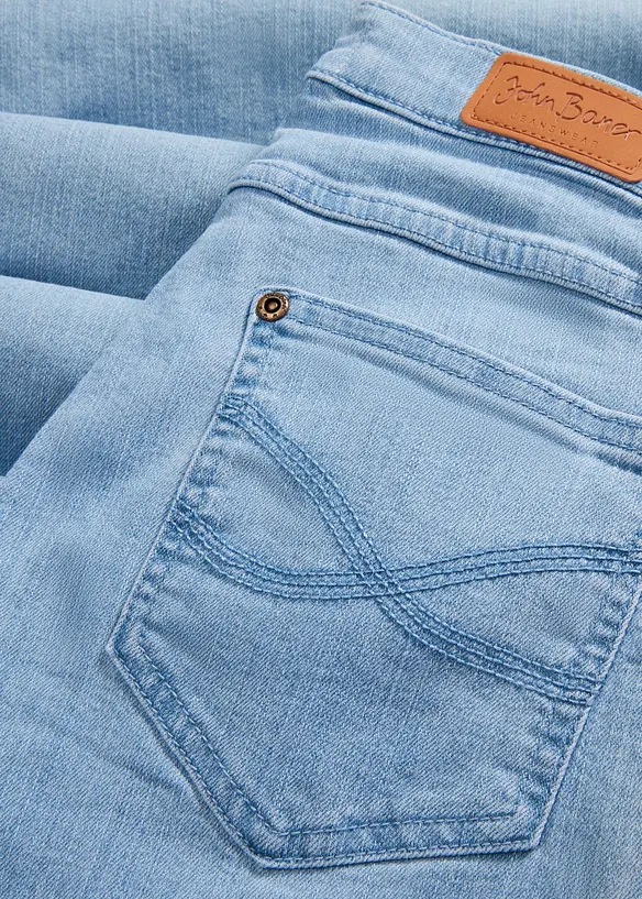 Wide leg stretch jeans mid waist, bonprix
