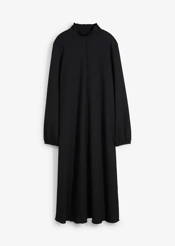 Midi jurk van gestructureerde crêpe, bonprix