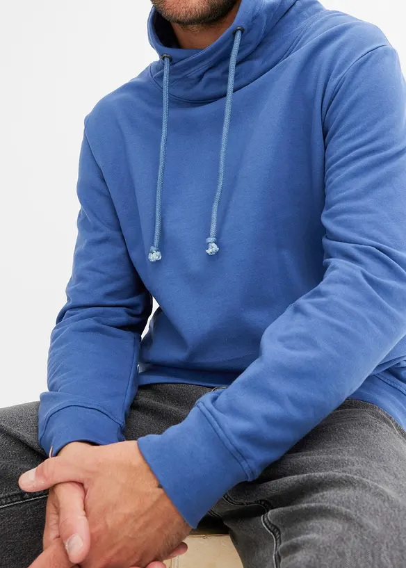 Sweater met sjaalkraag van biologisch katoen, bonprix