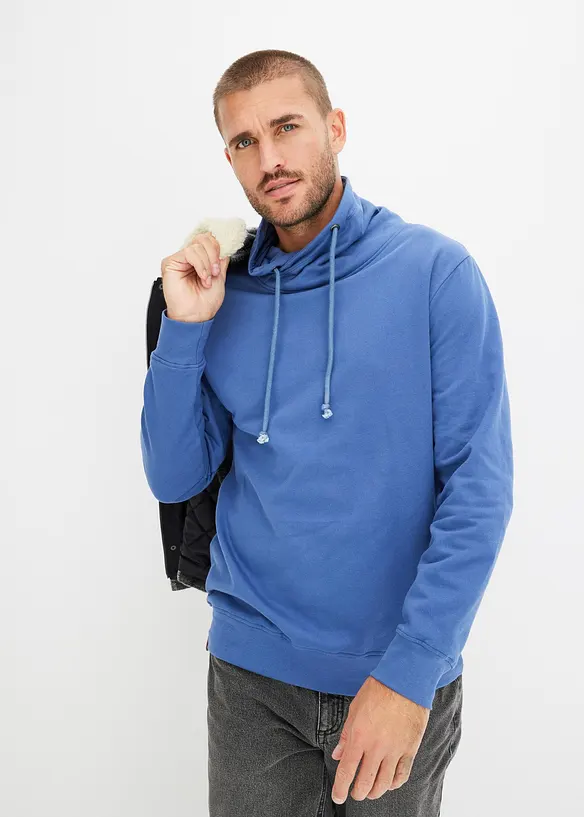 Sweater met sjaalkraag van biologisch katoen, bonprix