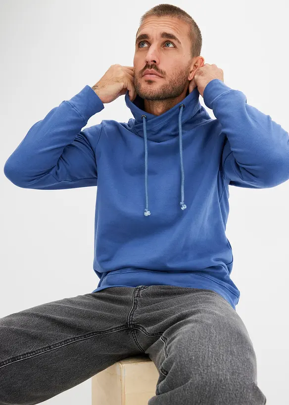 Sweater met sjaalkraag van biologisch katoen, bonprix