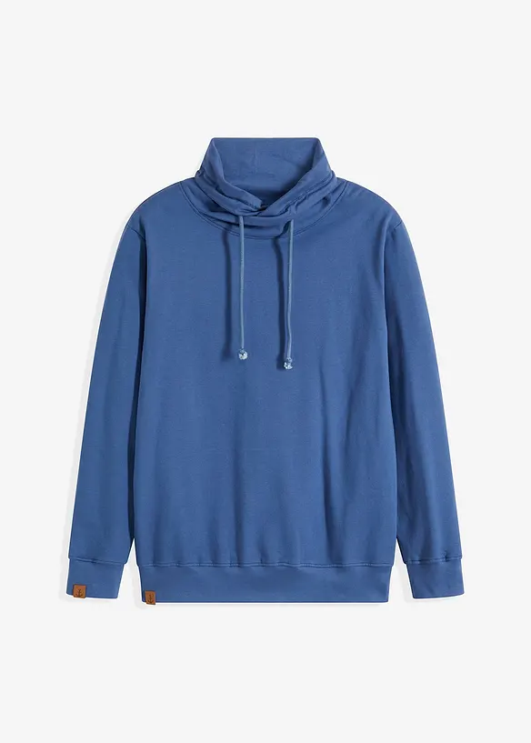 Sweater met sjaalkraag van biologisch katoen, bonprix