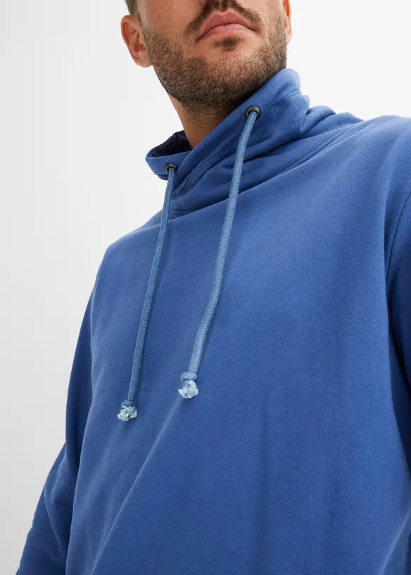 Sweater met sjaalkraag van biologisch katoen, bonprix