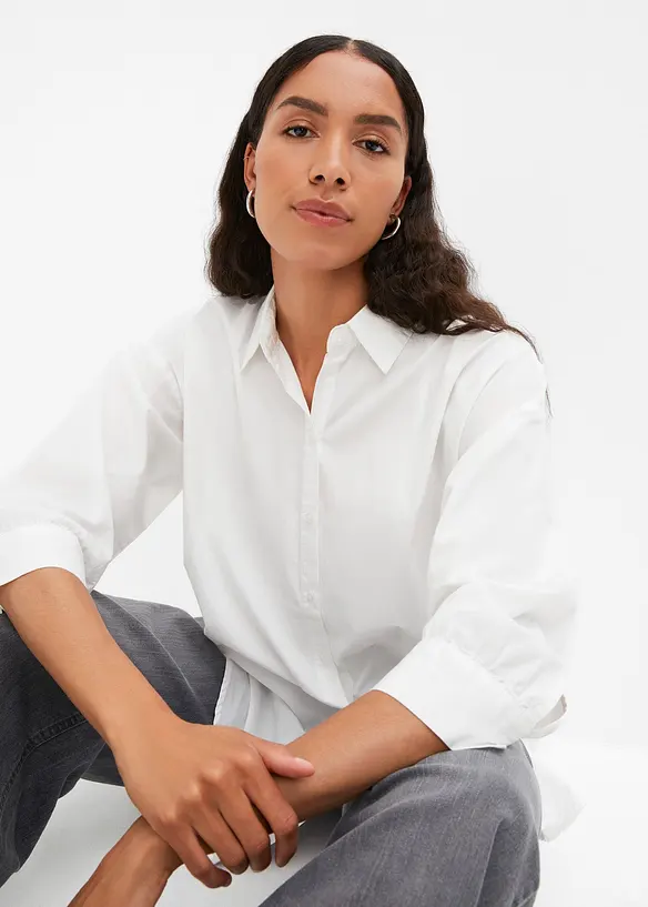 Oversized blouse van katoen, bonprix