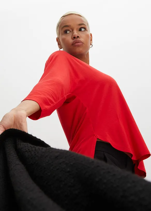 Shirt met 3/4 mouwen in een mix van viscose en elastan, bonprix
