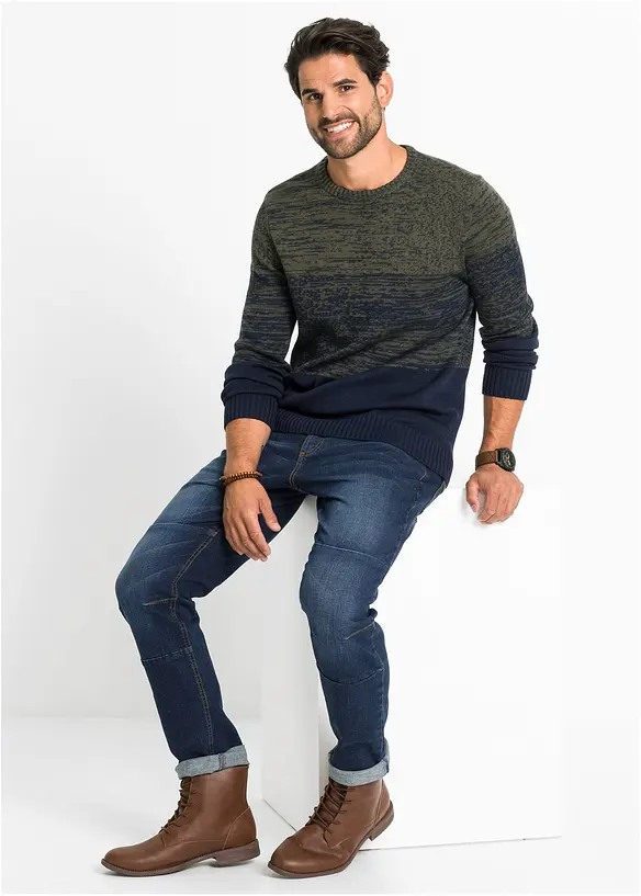 Gebreide trui comfort fit van katoen, bonprix
