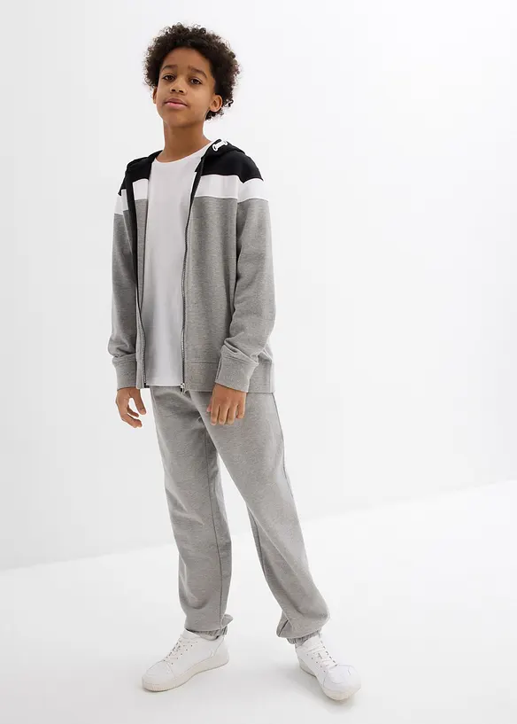 Sweatvest met capuchon in een zachte katoenmix, bonprix
