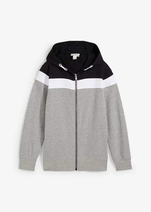 Sweatvest met capuchon in een zachte katoenmix, bonprix