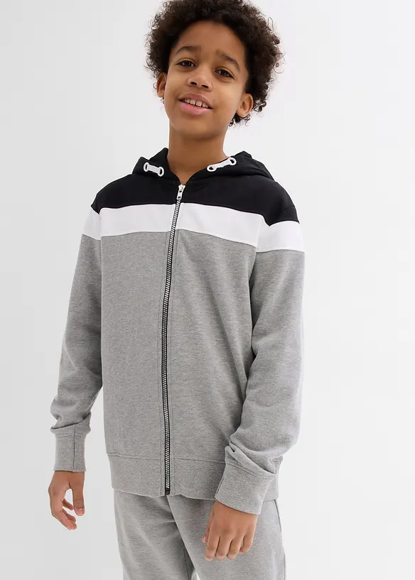 Sweatvest met capuchon in een zachte katoenmix, bonprix