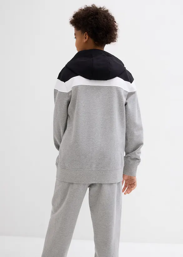 Sweatvest met capuchon in een zachte katoenmix, bonprix