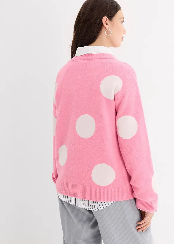 Oversized trui met stippen, bonprix