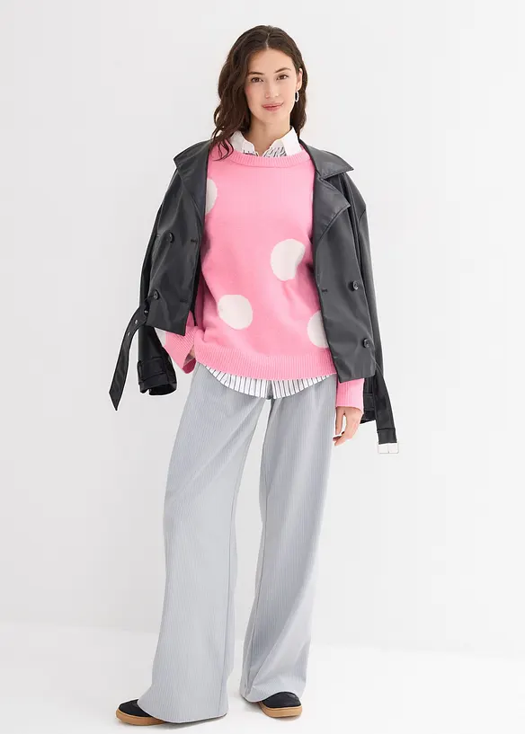 Oversized trui met stippen, bonprix