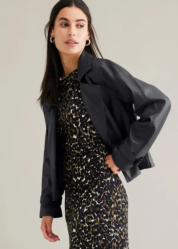 Korte trenchcoat van imitatieleer, bonprix