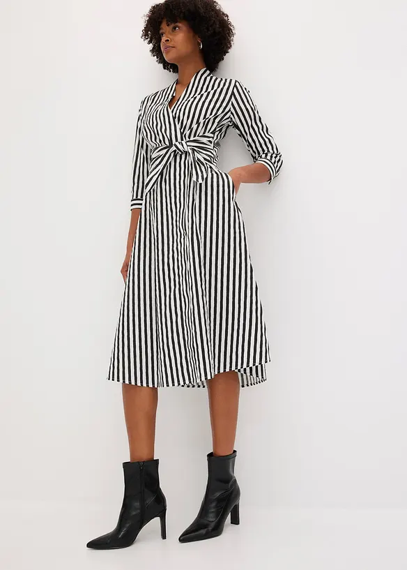 Midi jurk met bindceintuur, bonprix