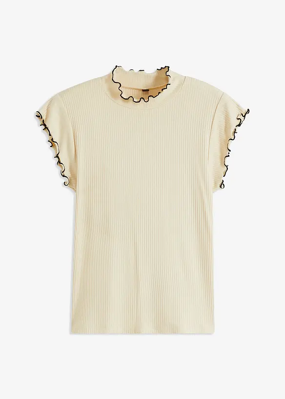 Geribd shirt met ruches, bonprix