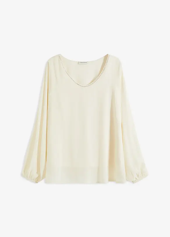 Chiffon tuniek met strass, bonprix
