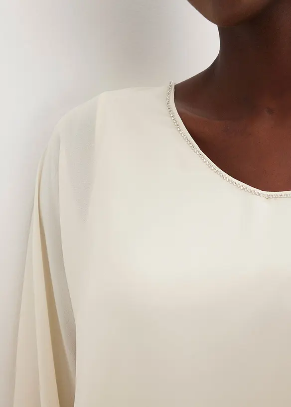 Chiffon tuniek met strass, bonprix