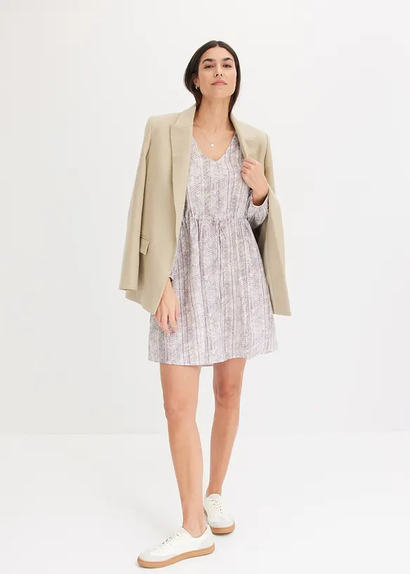 Blazer in linnen-look met gestreepte voering, bonprix