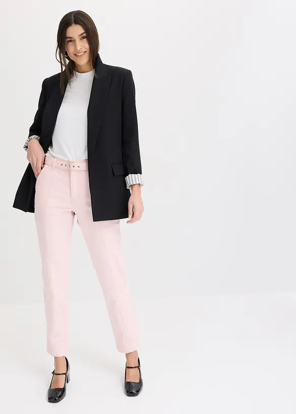 Blazer in linnen-look met gestreepte voering, bonprix