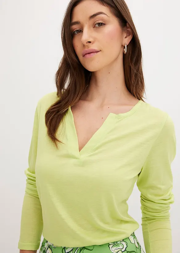 Henley shirt van zachte viscose, bonprix