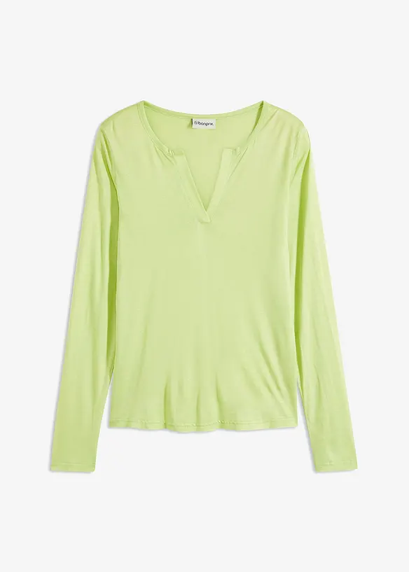 Henley shirt van zachte viscose, bonprix