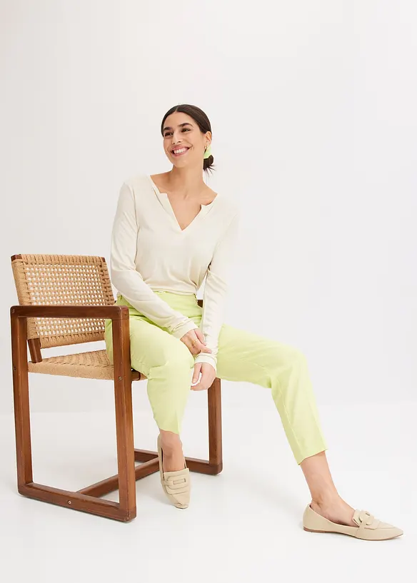Henley shirt van zachte viscose, bonprix