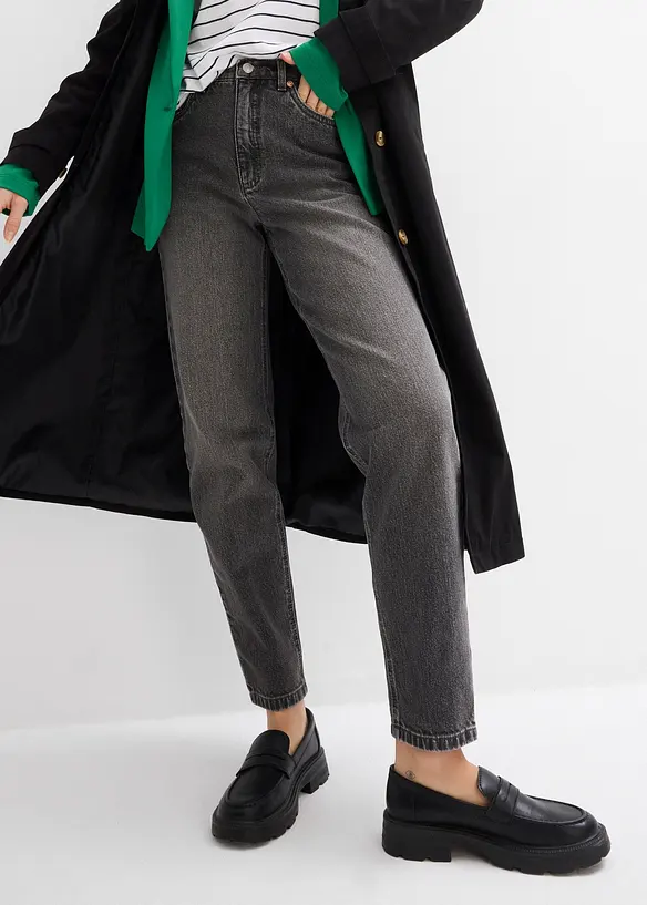 High waist mom jeans, cropped, bonprix