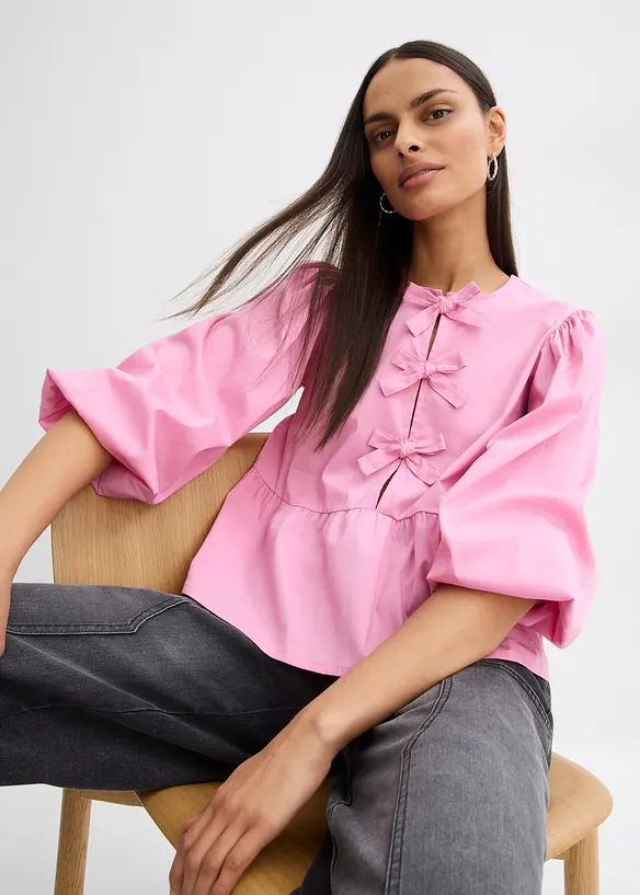 Blouse met lussen, bonprix