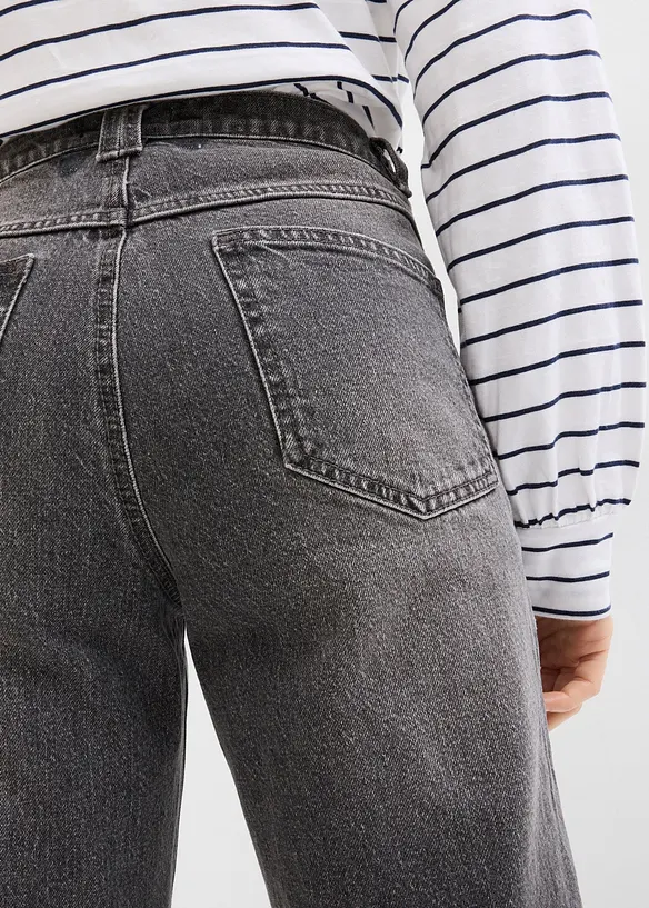 High waist mom jeans, cropped, bonprix